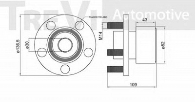 TREVI AUTOMOTIVE wb1003 -  Комплект подшипника ступицы колеса